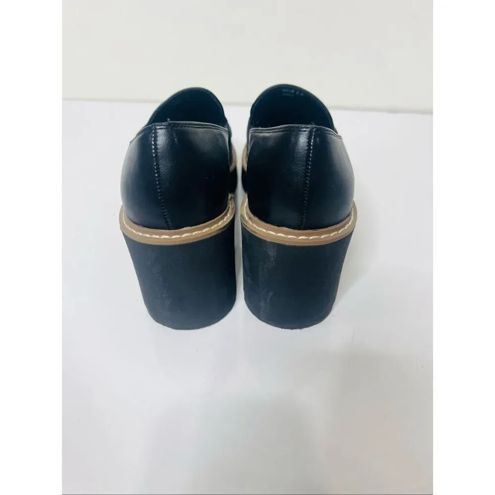Dolce Vita Black Platform Y2K Penny Loafers Lug Sole Normcore Academia Sz 8.5